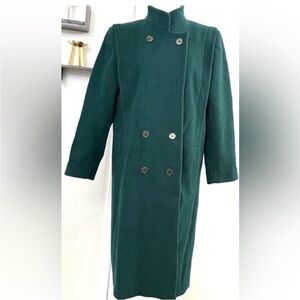 Vintage Donny Brook Wool Emerald Green Double-Breasted Coat Sz 6